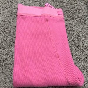Pink Ribbed Leggings